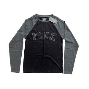 French Connection Loungewear Top Black/Grey White FCUK Logo ( S )